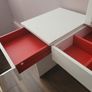 White vanity table with flip-top mirror Image 3