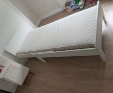Ikea Childrens Bed, Mattress, and Protector