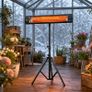 Electric Infrared Patio Heate IP65 2500 W with Tripod, 3 Heat Settings, 24H Timer Image 8