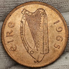 Ireland 1965 1d Penny Beautiful Uncirculated Red