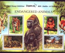 1998 Ireland Stampa Public Souvenir Animals Miniature Sheet with enlarged margin Overprinted for Stampa Mint Never Hinged (MNH)
