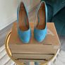 Dorothy Perkins Turquoise Faux-suede Platform Court Shoes Size UK 4 / EU 37 Image 3