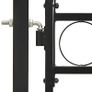 Fence Gate Double Door with Arched Top Steel 300x175 cm Black Image 2