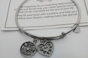 Chrysalis Grandma Rhodium Plated Silver Expandable Bangle New With Tags CAN POST