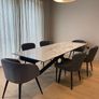 Extending Marble top Dining table with 4+2 chairs Image 2