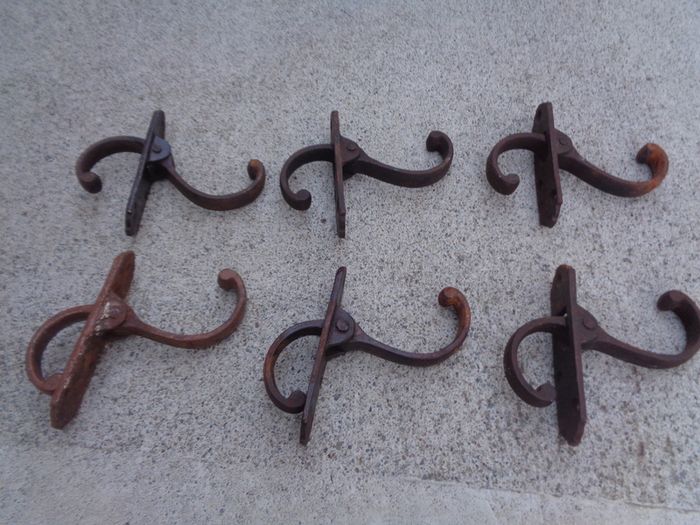 Vintage Metal Door Handles x 6 for Sale