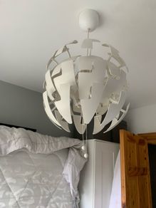 ceiling light. Comes with bulb and remote dimmer on/off etc.