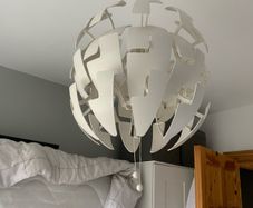 ceiling light. Comes with bulb and remote dimmer on/off etc.