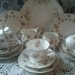 Queens "Apple Blossom" China Teaset Eighteen Piece