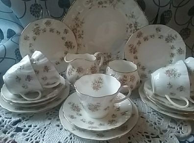 Queens "Apple Blossom" China Teaset Eighteen Piece