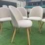 6 x Beige Fabric Dining Chairs Image 6