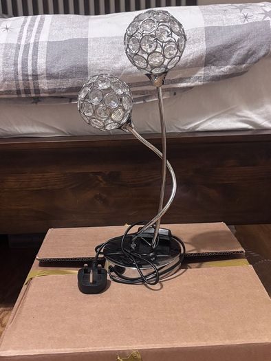 Sphere 2-Light Chrome Table Lamp Silver