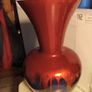 VINTAGE Red and Blue Decorative Vase Handmade in Germany Mouthblown - Ambient Zwiesel 41 CM. TALL 20 CM. WIDEIN CENTER Image 3
