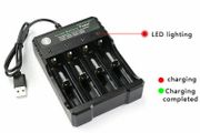 4 Slots Battery Charger Smart Charging For 18650 Rechargeable Li-Ion Battery USB