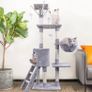 Cat Tree, 145cm Cat Scratch Posts Multi-Level Stable Cat Climbing Tower Cat Activity Trees with Ladder, Indoor Pet Activity Furniture Play House for Kitty Kitten (FREE POSTAGE) Image 2
