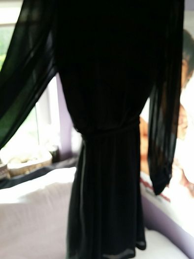 A WEAR black chiffon long sleeved dress