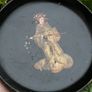 19th Century English Chinoiserie Papier Mache Wine Coaster Tray and Mid 19th Century English Victorian Period Papier Mache Tray with Mother-of-Pearl Image 3