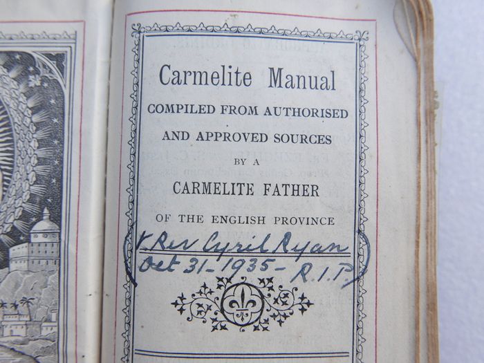 Vintage "Carmelite Manual" published in London in 1908
