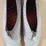 womens Gabor Hovercraft perforated soft white leather slip on shoes Size 5.5 flats pumps Image 8