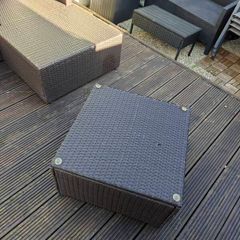 garden L Sofa table and cusions