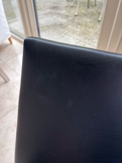 Black leather dining chairs x6 (free)