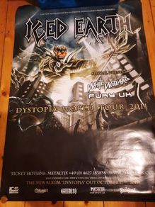 ICED EARTH: Dystopia World Tour poster from 2011 - Excellent Condition