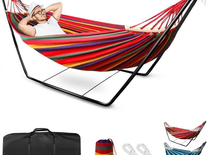 2 Seater Outdoor Hammock Swing Bed Garden Camping