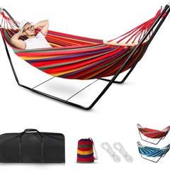 2 Seater Outdoor Hammock Swing Bed Garden Camping