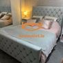 Plush Velvet Hilton Panel Bed With/Without Ottoman Gas Lift Storage bed Image 5