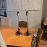 Pair of silver chrome lamps Image 3