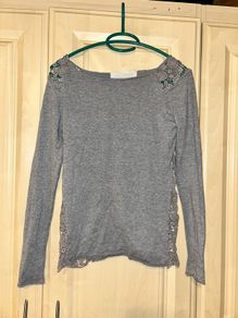 Zara long sleeve grey knit top