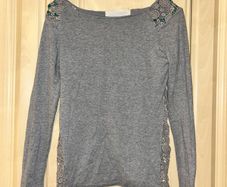 Zara long sleeve grey knit top