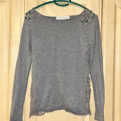 Zara long sleeve grey knit top