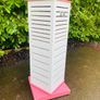 Spinning Display Stand - White And Pink Colour - Slat Wall Design - Hooks Availabe Image 2