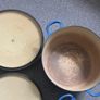 Le Creuset Cast Iron Casserole Dish Dutch Oven with Lid 24 Blue Enamel Image 3