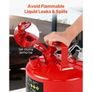 Safety Gas Can, 9.5 L Type II Red Safety Can for Gasoline with Stainless Steel Flame Arrester, Self-Closing Lid, and Flexible Metal Spout, Carbon Steel Flammable Image 4