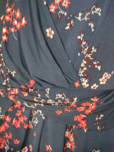 Anthology navy floral stretch pencil Occasion dress size 16 Postage included