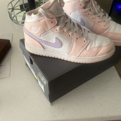Light pink and purple Nike air Jordan's