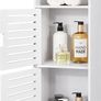 Waterproof Bathroom Cabinets,Bathroom Storage Units with Open Storage Shelf,Free-standing Floor Cabinets,Corner Organizer Cupboard for Bedroom Kitchen Hallway,White. Image 2