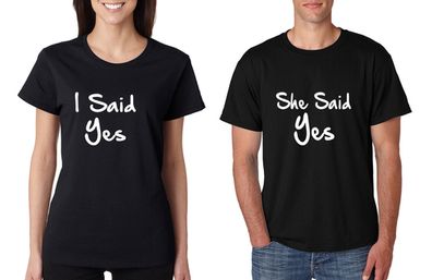 Love Engagemen Couple T-shirts Great Gift Present For Valentines Day Idea