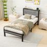 Single Bed Frame with Wood Storage Headboard Image 6