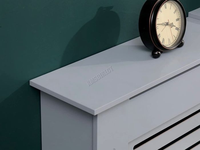 Grey Painted Radiator Cover Wall Cabinet Wood MDF Traditional Modern Adjustable (FREE POSTAGE)