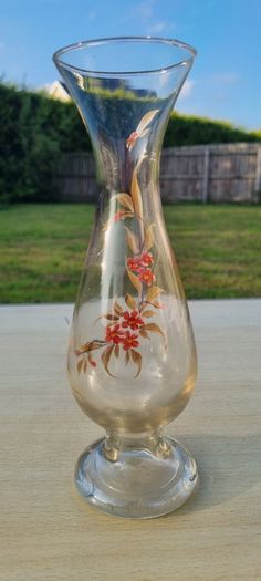 Hand-painted glass vase