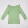 Monsoon Sage Green Bardot Off-The-Shoulder Top Bow Detail 12UK/40EU Image 8