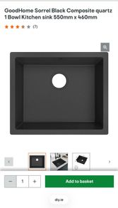 Black Composite Quartz Kitchen Sink