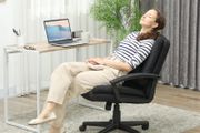 Linen-Look Padded Office Chair - Black