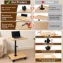 Adjustable C-Shaped Side Table with Wheels Image 3