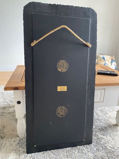 Handmade black slate mirror