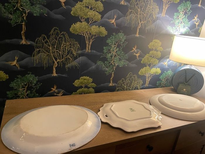 Three old serving platters