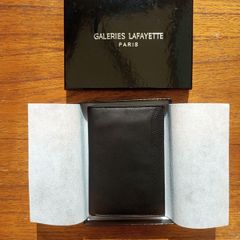 Galeries Lafayette Black Genuine Leather Wallet - Brand New with Box & Tags